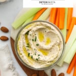 almond pulp hummus pin for pinterest.
