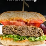 healthy burger labeled for pinterest.