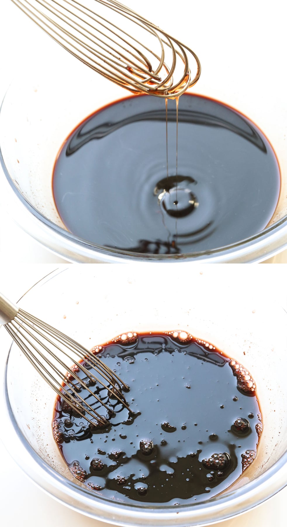 honey added to syrup and whisked until smooth.