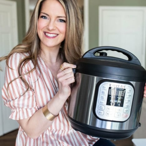 megan gilmore holding Instant Pot