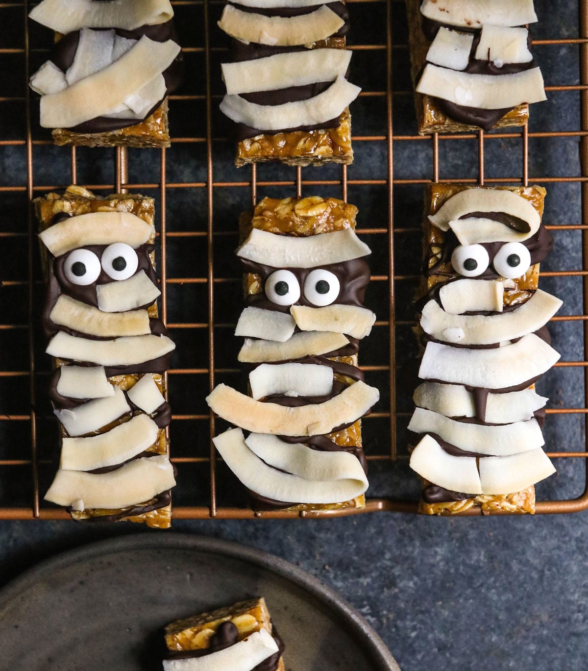 granola bars with coconut on top