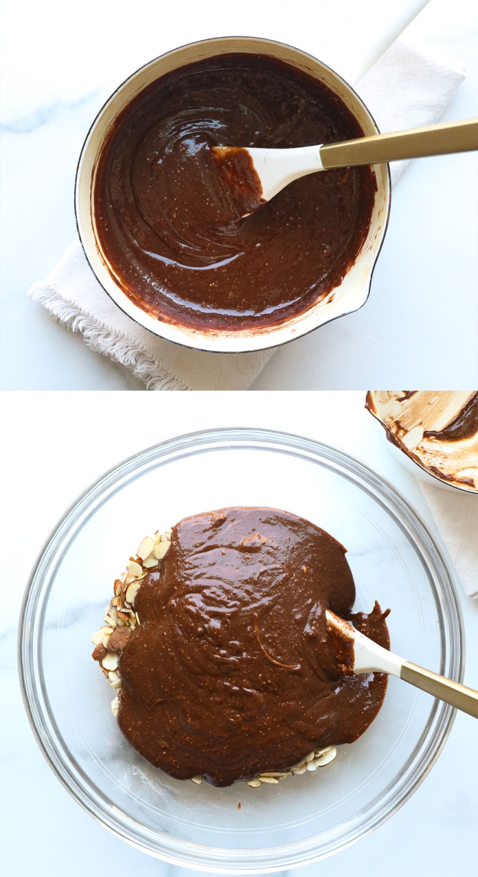 no bake mixture poured into a large bowl.