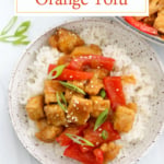 orange tofu pin for pinterest.